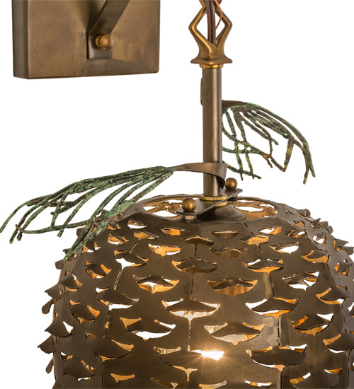 11" Wide Stoneycreek Pinecone Hanging Wall Sconce