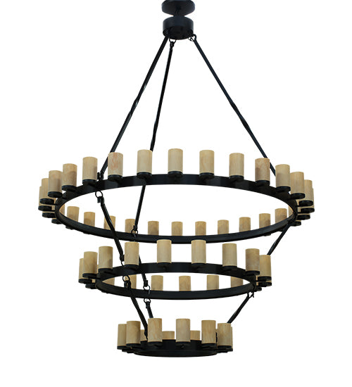 84" Wide Noziroh Ring 60 Light Three Tier Chandelier