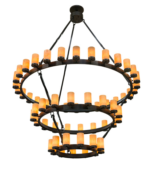 84" Wide Noziroh Ring 60 Light Three Tier Chandelier