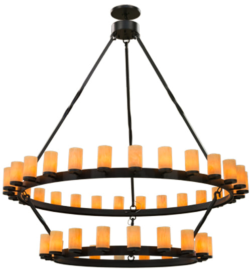 84" Wide Noziroh Ring 46 Light Two Tier Chandelier