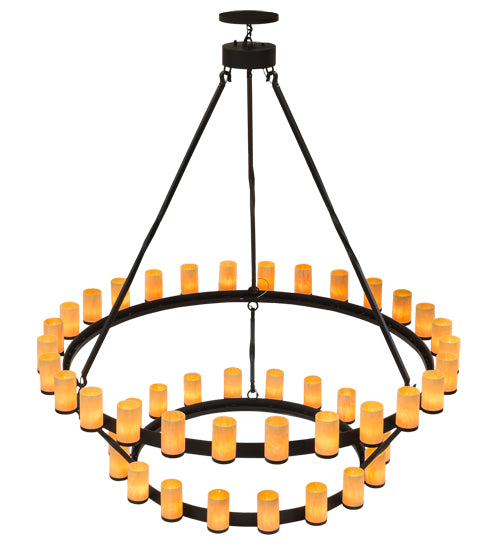 84" Wide Noziroh Ring 46 Light Two Tier Chandelier