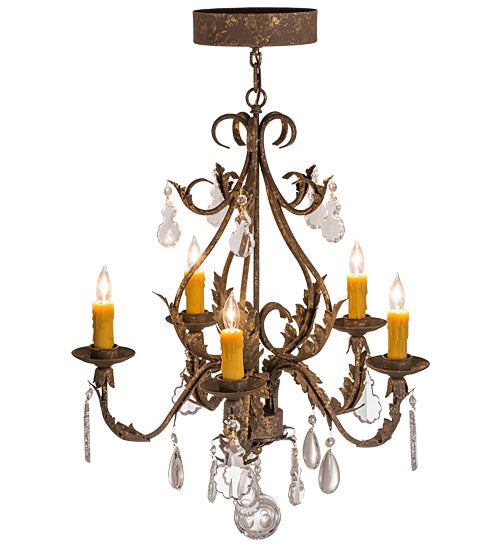 24"W French Elegance 5 Lt Chandelier