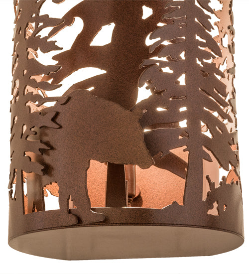 8"W Bear Through The Trees Wall Sconce