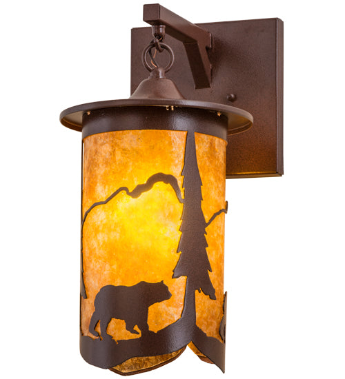 8" Wide Fulton Lone Bear Hanging Wall Sconce