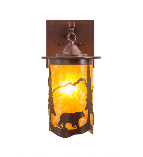 8" Wide Fulton Lone Bear Hanging Wall Sconce