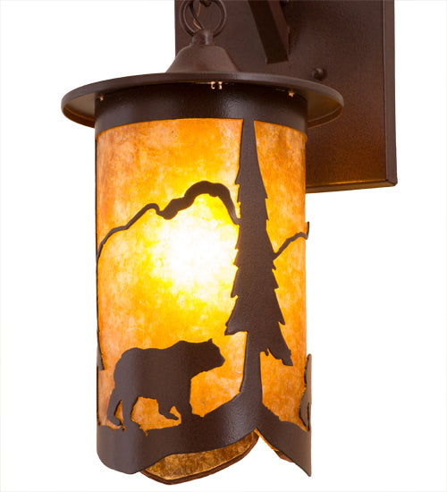 8" Wide Fulton Lone Bear Hanging Wall Sconce