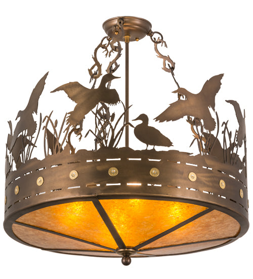 24"W Ducks In Flight Semi-Flushmount