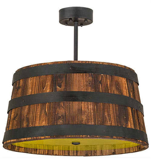 25"W Whiskey Barrel Pendant