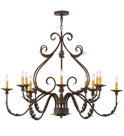 48"W French Elegance 12 Lt Chandelier