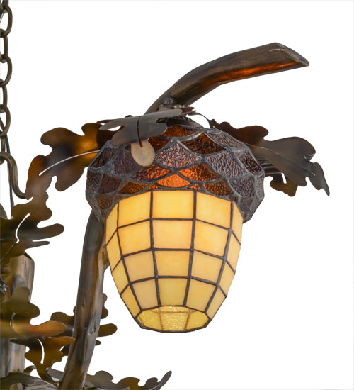 48" Wide Acorn Branch 4 Light Chandelier