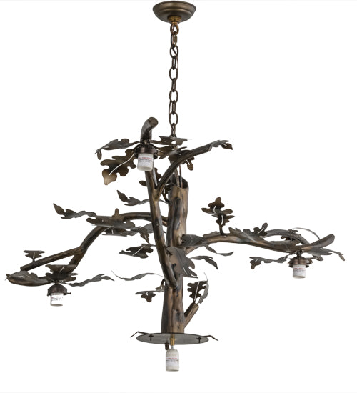 48" Wide Acorn Branch 4 Light Chandelier