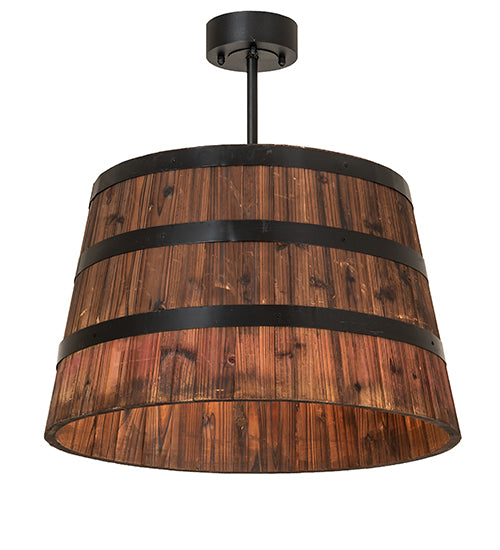 25" Wide Whiskey Barrel Pendant