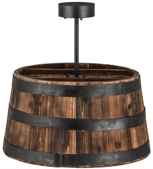 25" Wide Whiskey Barrel Pendant