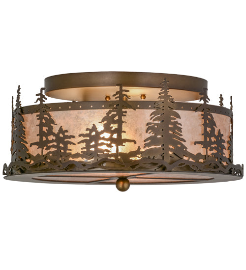 16"W Tall Pines Flushmount