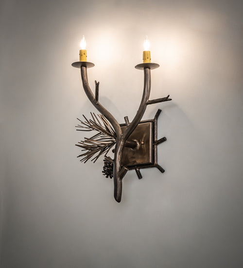 15.5" Wide Lone Pine 2 Light Wall Sconce Hardware