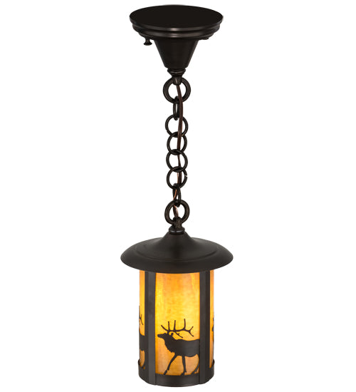 8" Wide Fulton Lone Elk Pendant