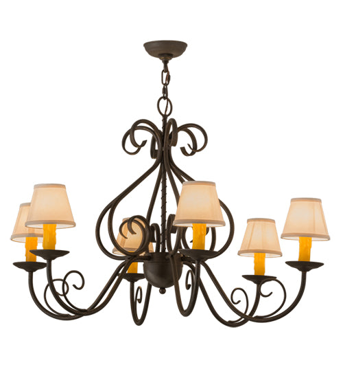 36"W Jenna 6 Lt Chandelier