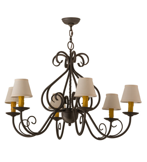 36"W Jenna 6 Lt Chandelier