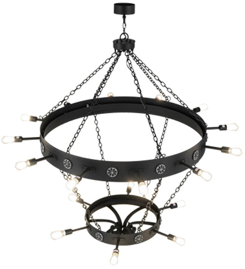 65"W Korset 18 Lt Two Tier Chandelier