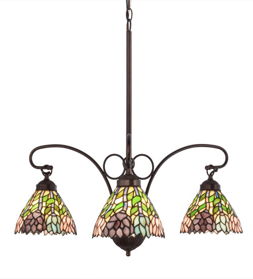 28"W Wisteria 3 Lt Chandelier