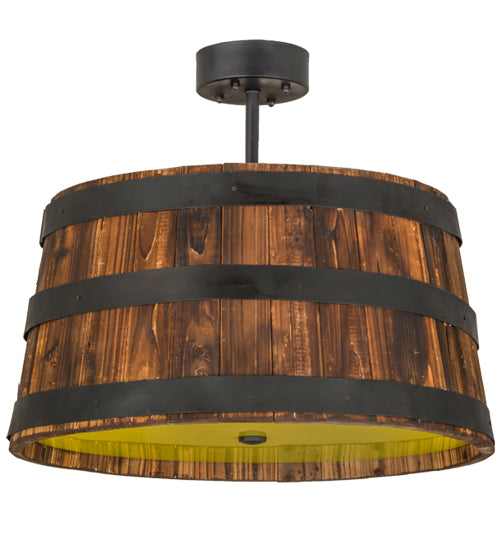 25" Wide Whiskey Barrel Pendant