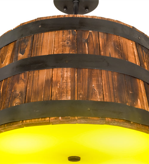 25" Wide Whiskey Barrel Pendant