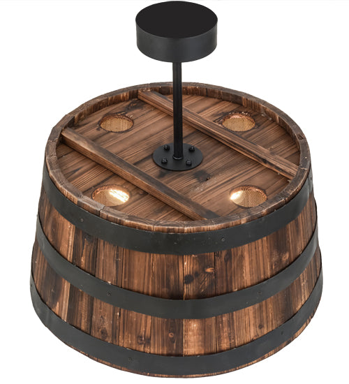 25" Wide Whiskey Barrel Pendant