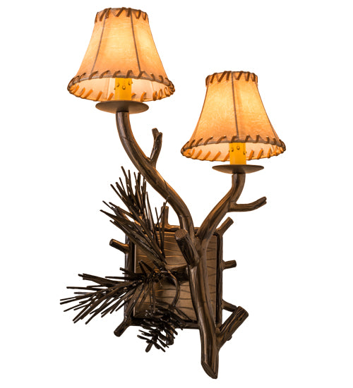 12" Wide Lone Pine 2 Light Right Wall Sconce