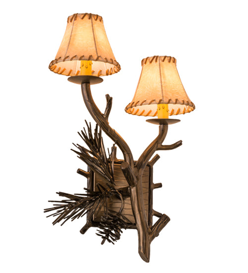 12" Wide Lone Pine 2 Light Right Wall Sconce