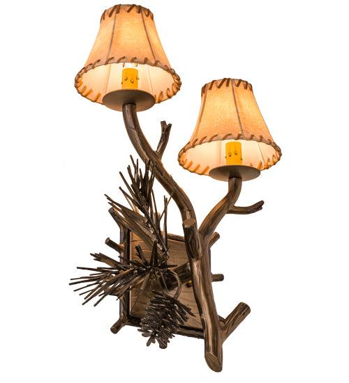 12" Wide Lone Pine 2 Light Right Wall Sconce