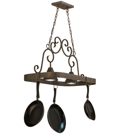 32" Long Elana 2 Light Pot Rack