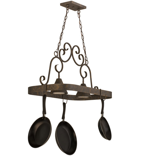 32" Long Elana 2 Light Pot Rack