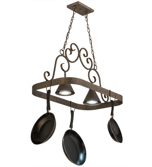 32" Long Elana 2 Light Pot Rack