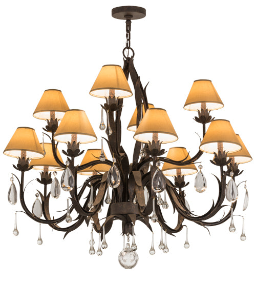 42" Wide Slenderleaf 12 Light Chandelier