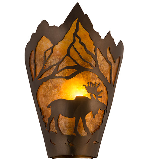 8"W Moose At Dawn Right Wall Sconce