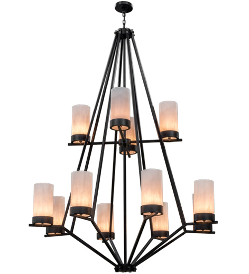 60"W Galen 12 Lt Two Tier Chandelier