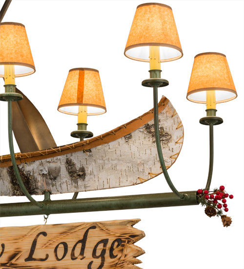 52"L Personalized Canoe 8 Lt Oblong Chandelier