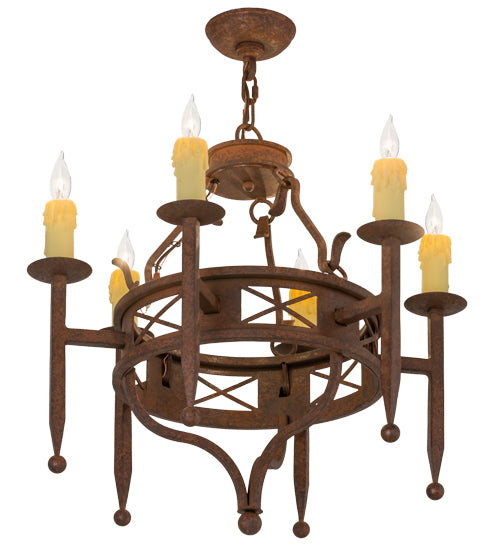 24"W Jasmine 6 Lt Chandelier