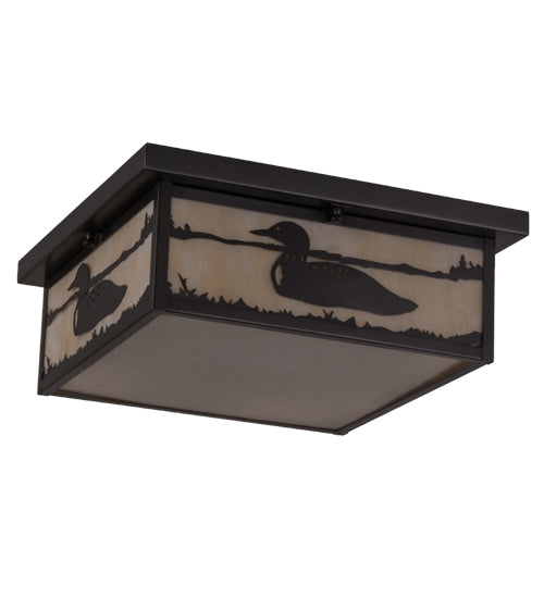 16"Sq Hyde Park Loon Flushmount