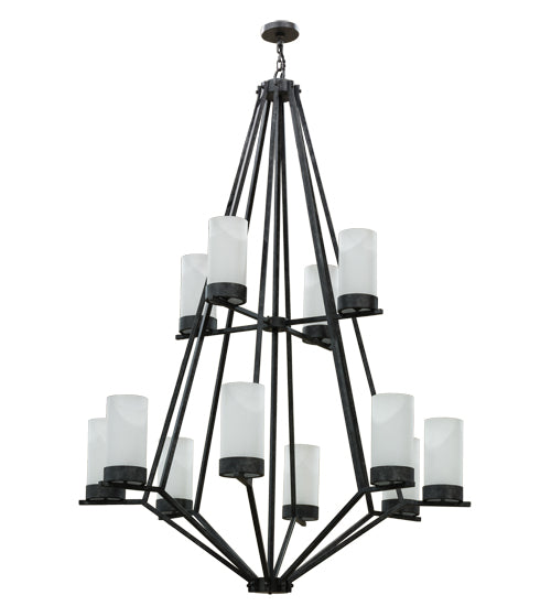 60"W Galen 12 Lt Two Tier Chandelier