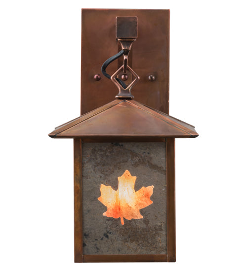 7"W Seneca Maple Leaf Hanging Wall Sconce