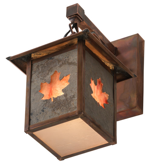 7"W Seneca Maple Leaf Hanging Wall Sconce