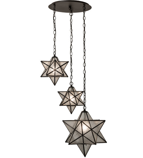 26" Wide Moravian Star 3 Lt Cascading Pendant