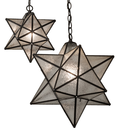 26" Wide Moravian Star 3 Lt Cascading Pendant