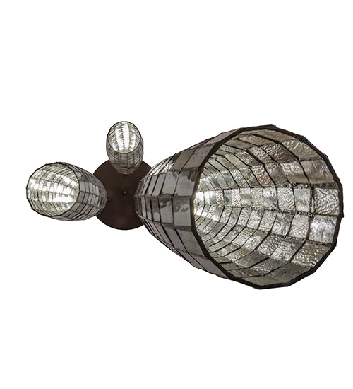 24" Wide Checkers 3 Light Cascading Pendant