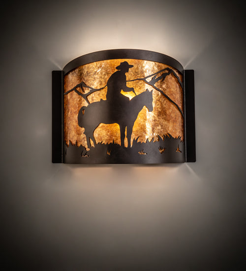 12" Wide Cowboy Wall Sconce