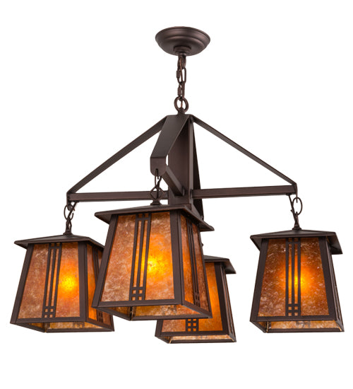 28"W Prairie Loft 4 Lt Chandelier