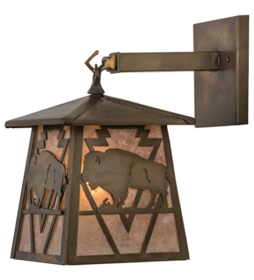 7"W Lone Buffalo Wall Sconce