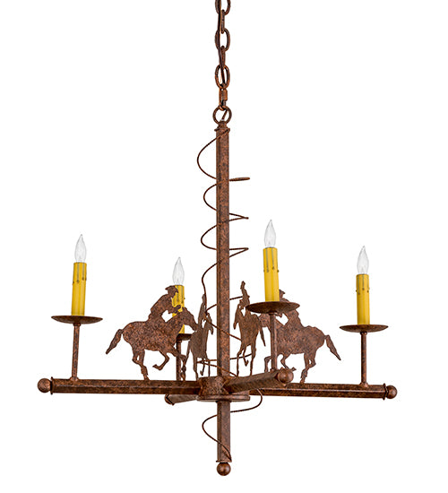 26" Wide Cowboy 4 Light Chandelier