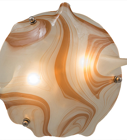 17.5" Wide Metro Fusion Cognac Swirl Semi-Flushmount